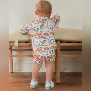 Southern Slumber Mardi Gras Bamboo Sweatshirt Set - 12/18 months